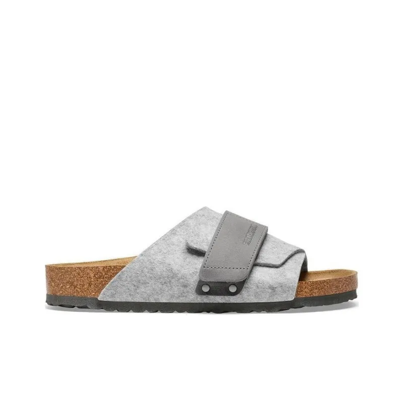 Birkenstock Kyoto Slide Slippers Unisex Light Gray Regular-1