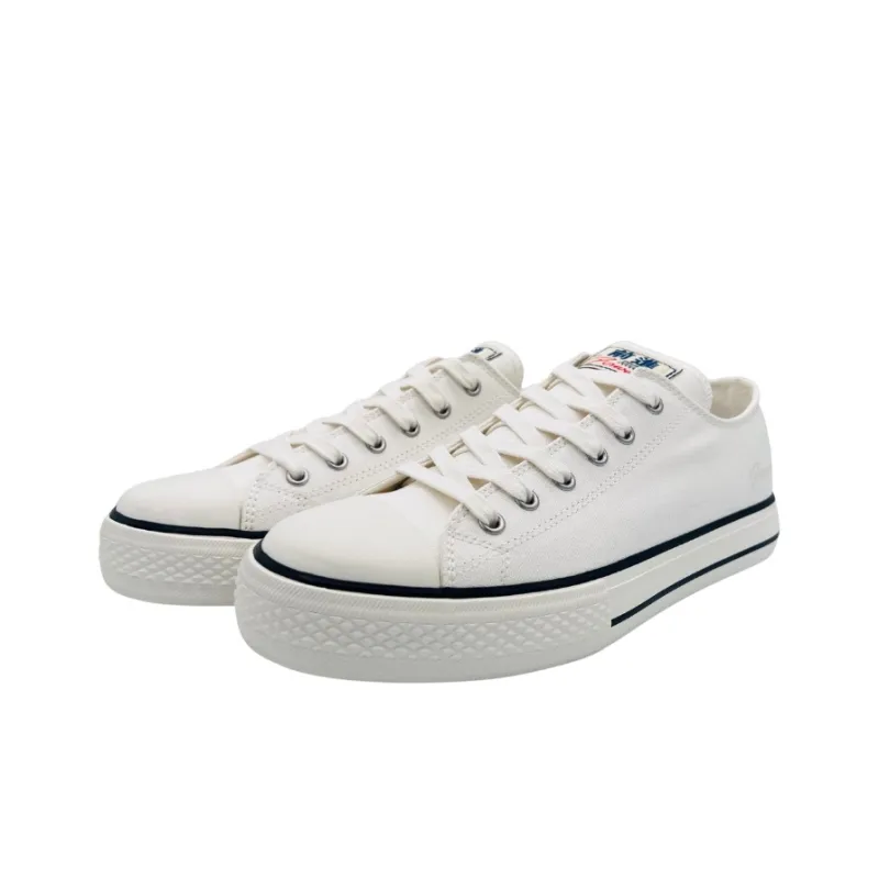 QIANJIN Low Top Canvas Shoes Men's Ecru-2