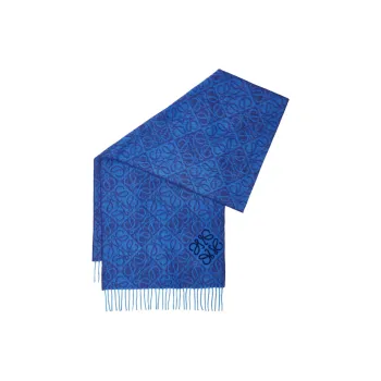 LOEWE Wool, Cashmere Knit Scarves Unisex Royal Blue