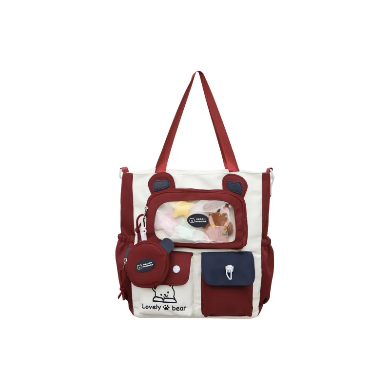 GOBLIN SHARKS 1759 Nylon Backpack Large Size Unisex Khaki/Red Blue/Black-19
