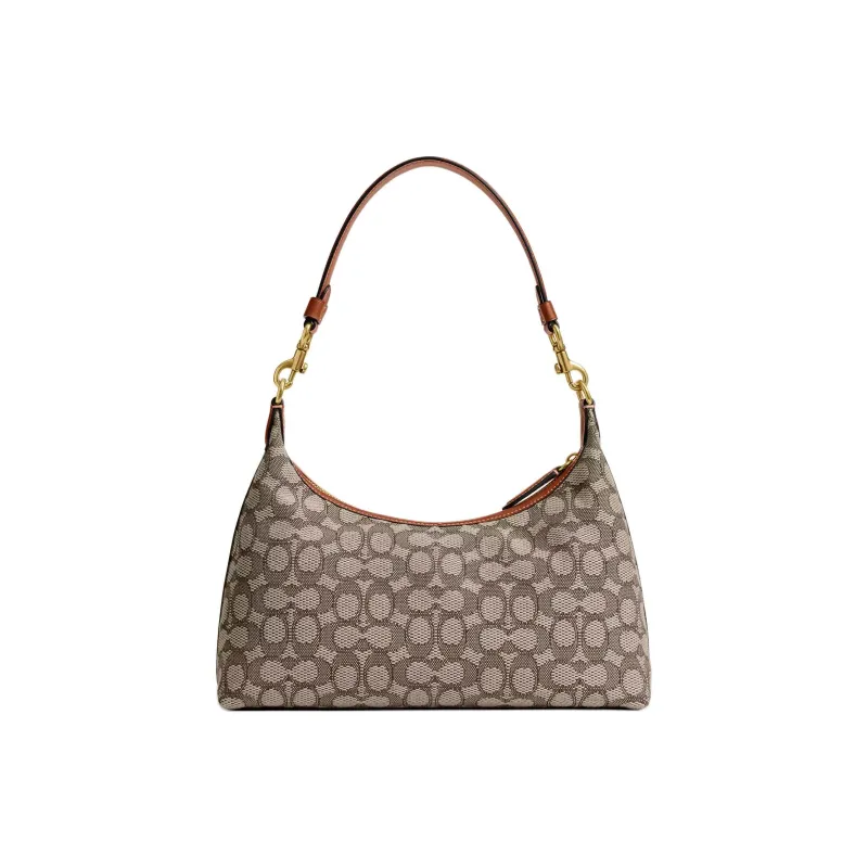 COACH Juliet Fabric Jacquard Handbag Shoulder Bag Crossbody Bag Large Size Women's Cocoa Varnish Amber-2