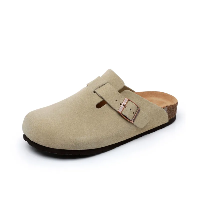 EBLIS HUNGI Cork Sole Slip-Resistant Abrasion-Resistant Wrap-toe Slippers Unisex-1