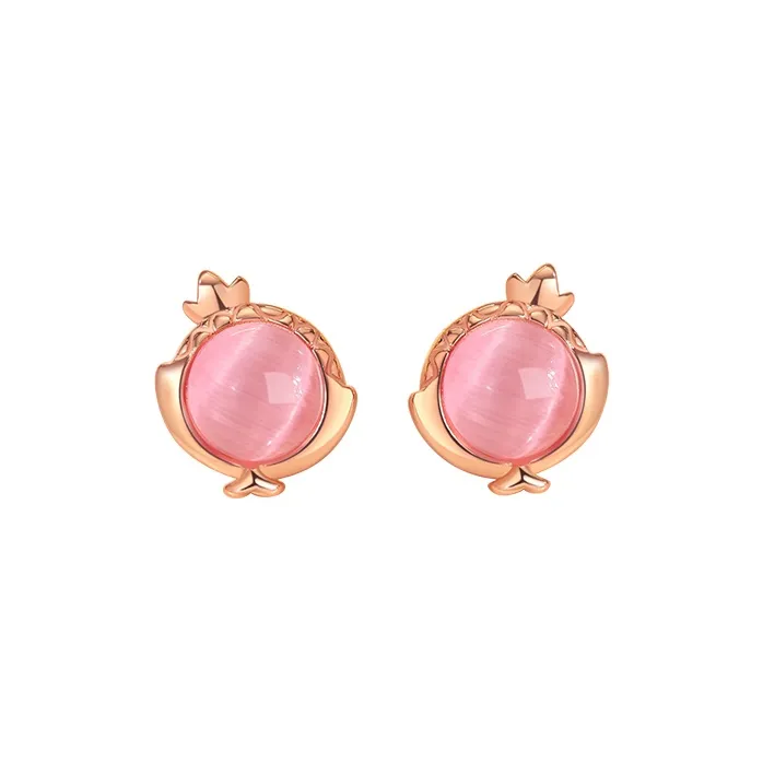 2801 S925 Silver Stud Earrings Women's-0