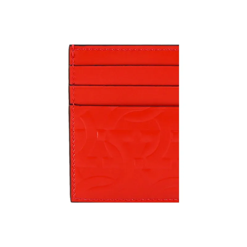FERRAGAMO Leather Card Holder Card Holder Women's Orange-4