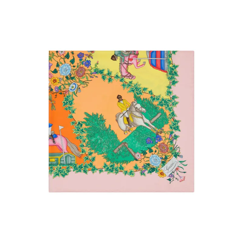 GUCCI Floral print Silk Scarf-1