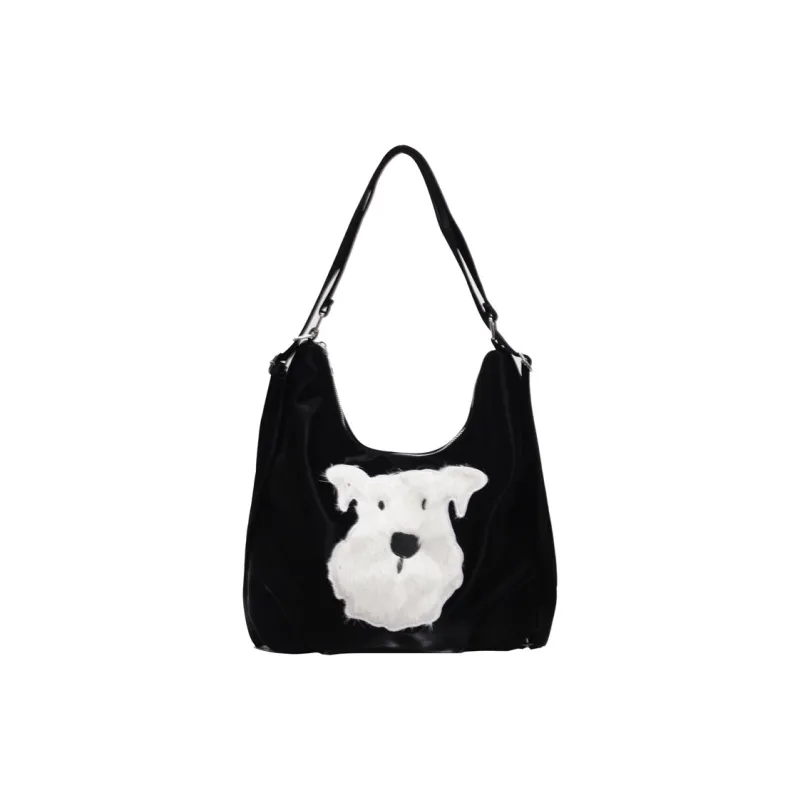 Meow In The Grass PU Shoulder Bag Regular Women's Black-0