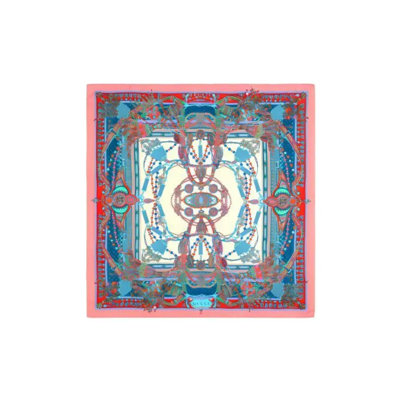 GUCCI Silk Scarves Women's Pink/Red-0