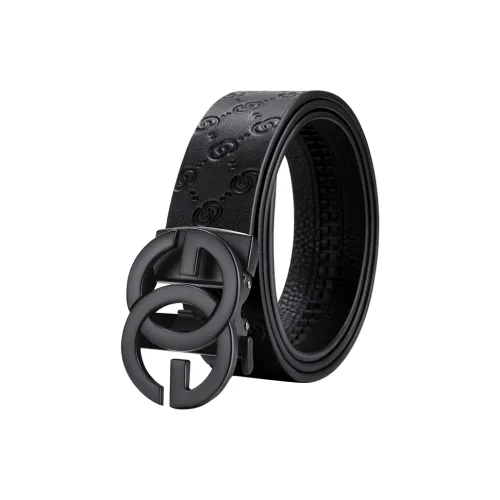 POLO Cow Leather Belts Men
s Electroplated Black Width  3.5cm