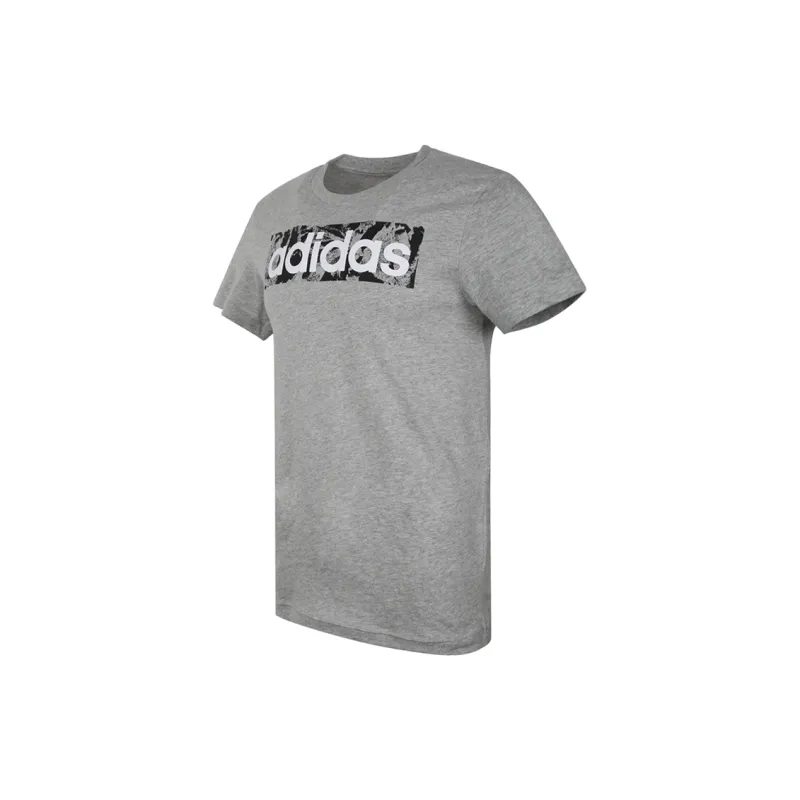 Adidas E LIN AOP BOX T T Shirt Men's Gray-2