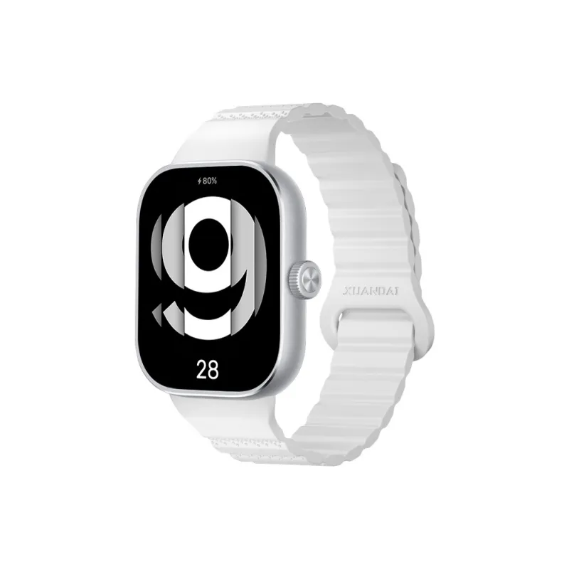 IBOANN Watch Band Red Beige Compatibility Silicone Material-19