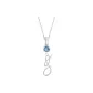 Plain Chain+Pendant+Crystal Diamond Blue+Letter G