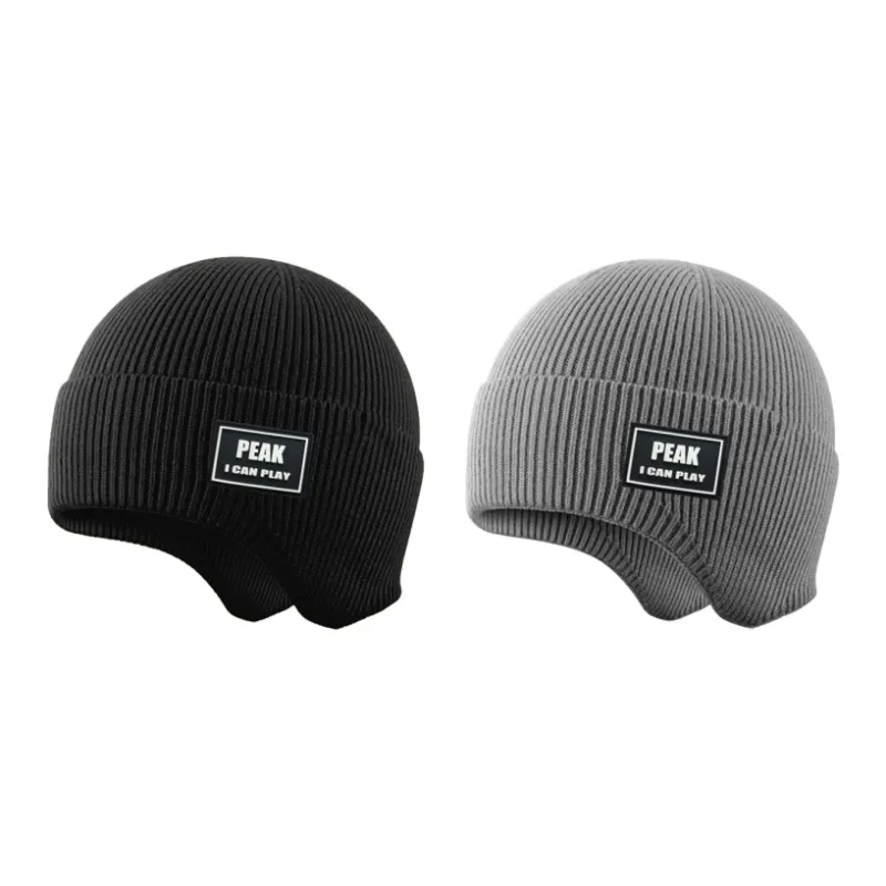 PEAK Polyester Beanies Unisex Black/Gray-6