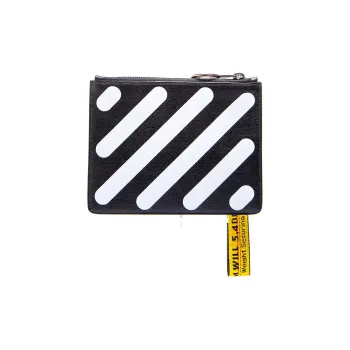 OFF WHITE Leather Clutch Women's Black
