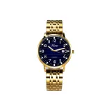 Gold Steel Blue Dial Steel Band