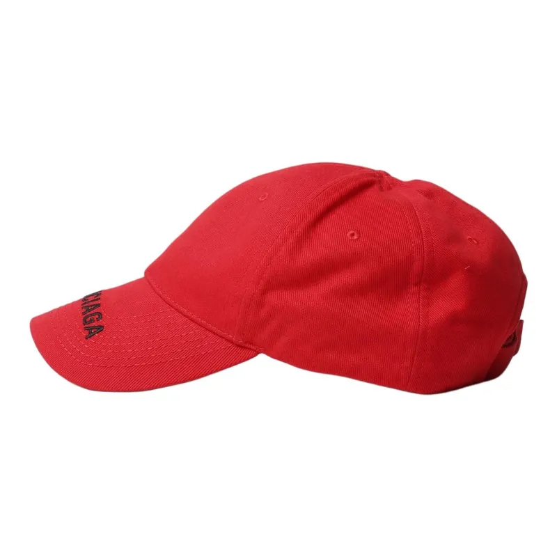 Balenciaga Cotton Baseball Caps Men's Red-2