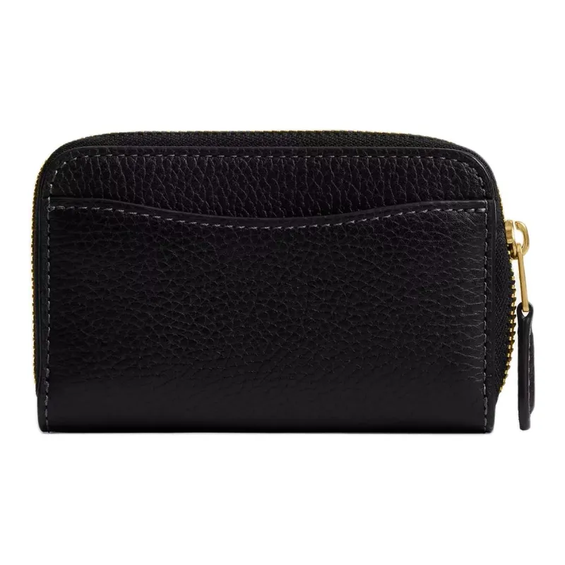 COACH Leather Card Holder Small Size Women's Black-1