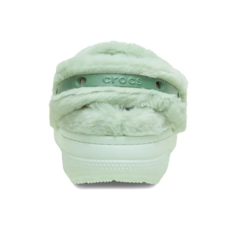 Crocs Fuzzy Abrasion Resistant Slip Resistant Wrap toe Slippers Unisex Green-4