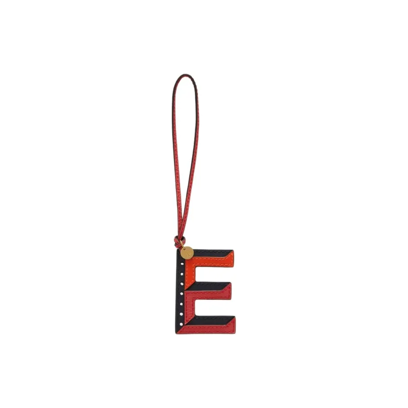 Mulberry Calfskin Charm Bag Accessory Women's Black With Orange And Red-0