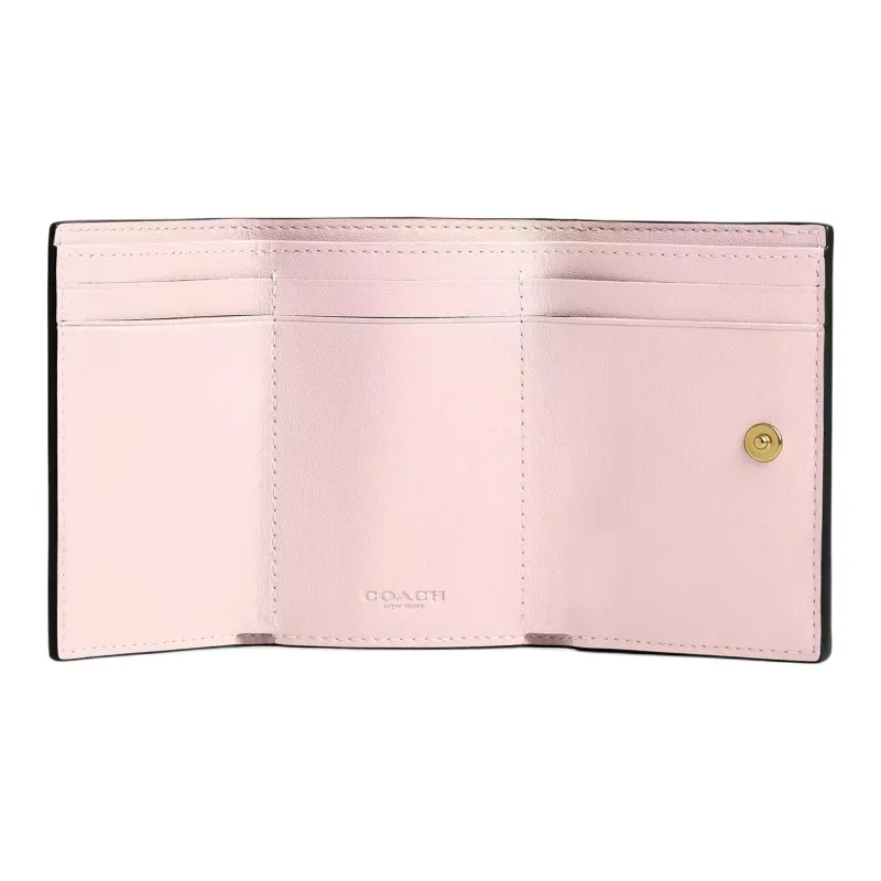 COACH Pebble Leather Wallet Mini Women's Blush Pink-2