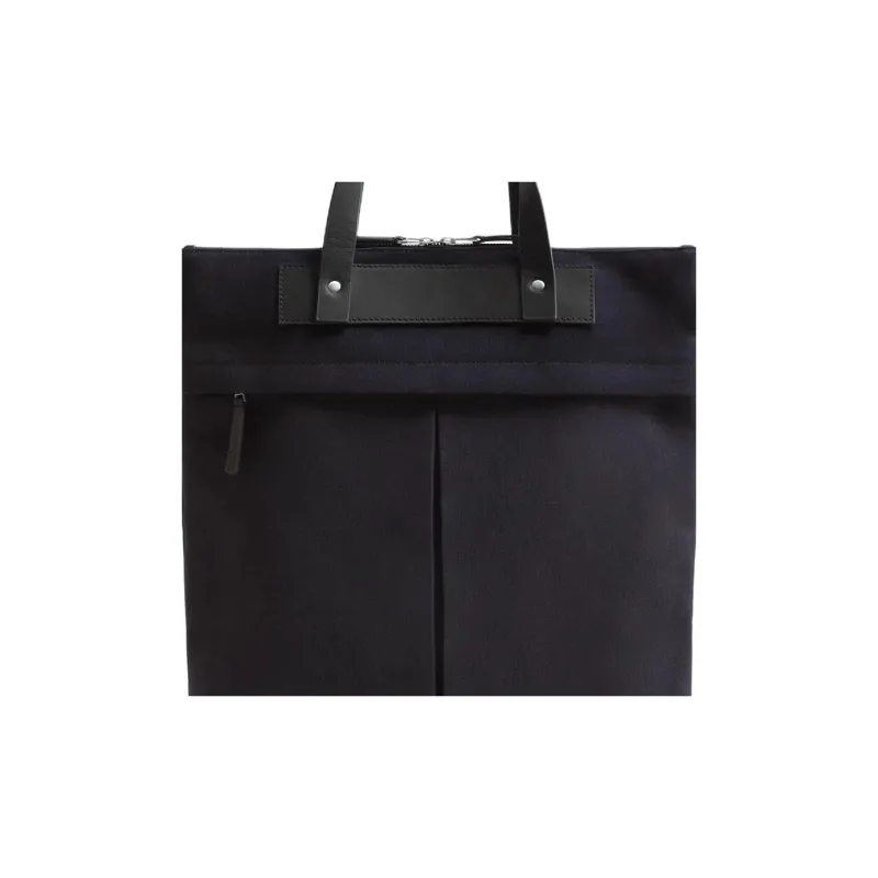 ZARA Cotton With Cow Leather Tote Bag Shopping Bag Handbag Regular Men's Blue-2
