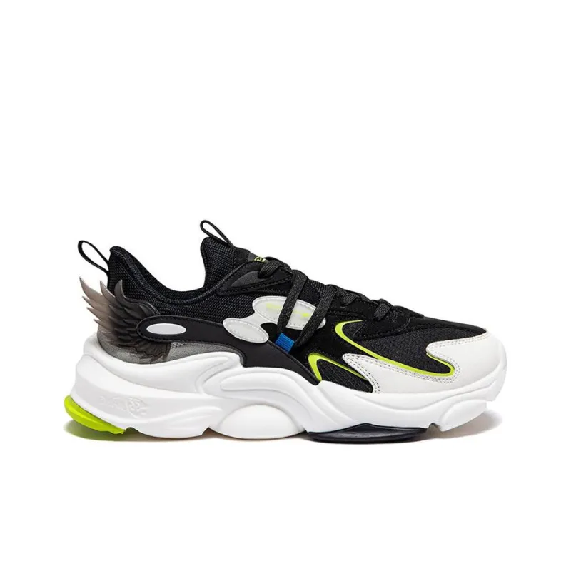 Erke Anti-Slip And Wear-Resistant Breathable Low-Top Casual Running Shoes Men's Black Orange Green-1