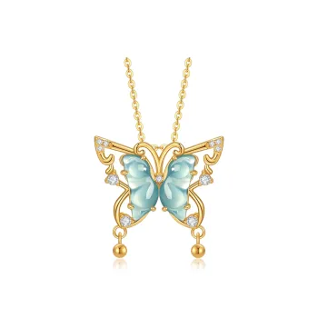 YUANYUXIANG Ice Type Jadeite Blue Water Necklace Women's