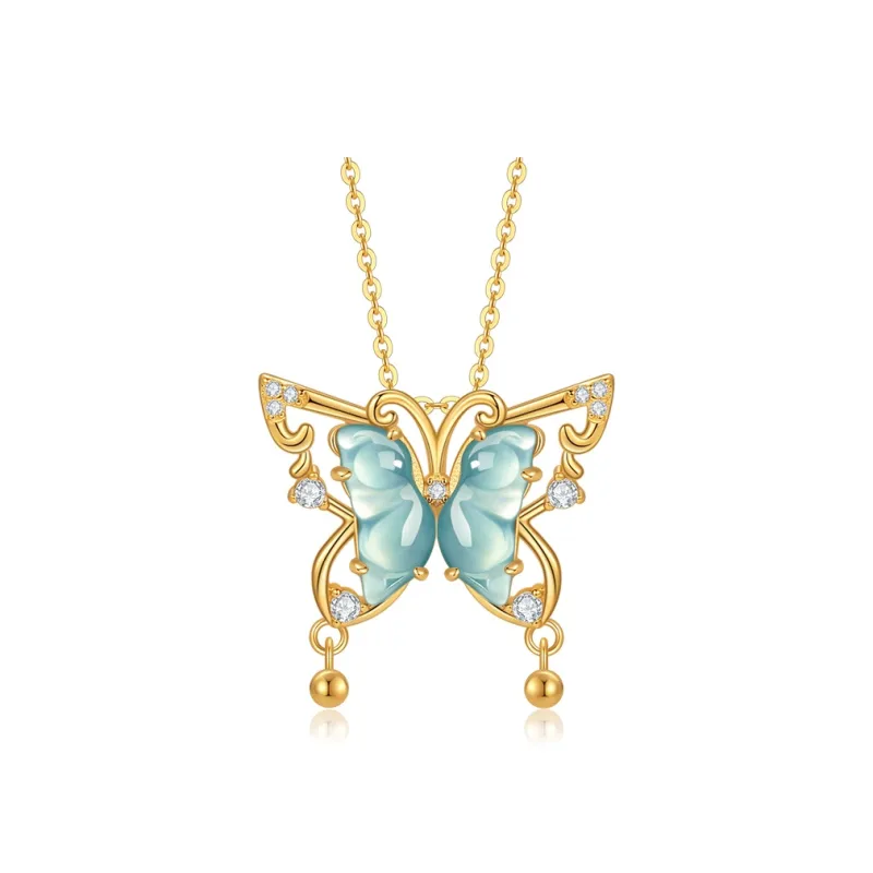 YUANYUXIANG Ice Type Jadeite Blue Water Necklace Women's-0