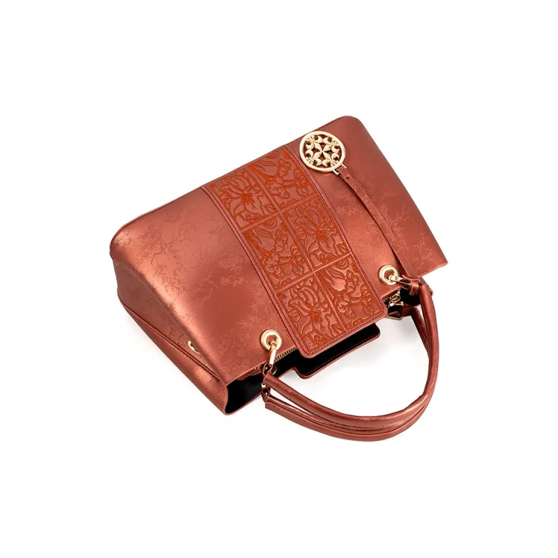 Vigno Synthetic Leather Tote Bag Shopping Bag Crossbody One Shoulder Handbags Regular Women's Red-2