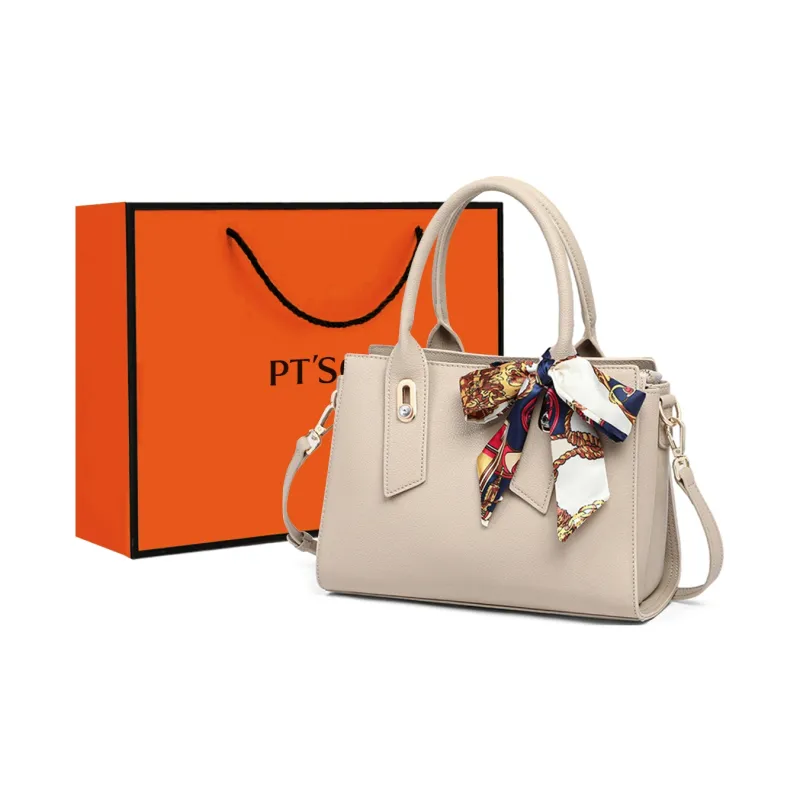 PT'SON Cow Leather Crossbody Bag, Shoulder Bag, Handbag Regular Women's Blue/Ecru-10