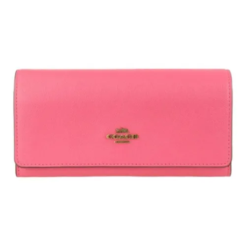 COACH Leather Card Holders Coin Purses Wallets Women's Pink