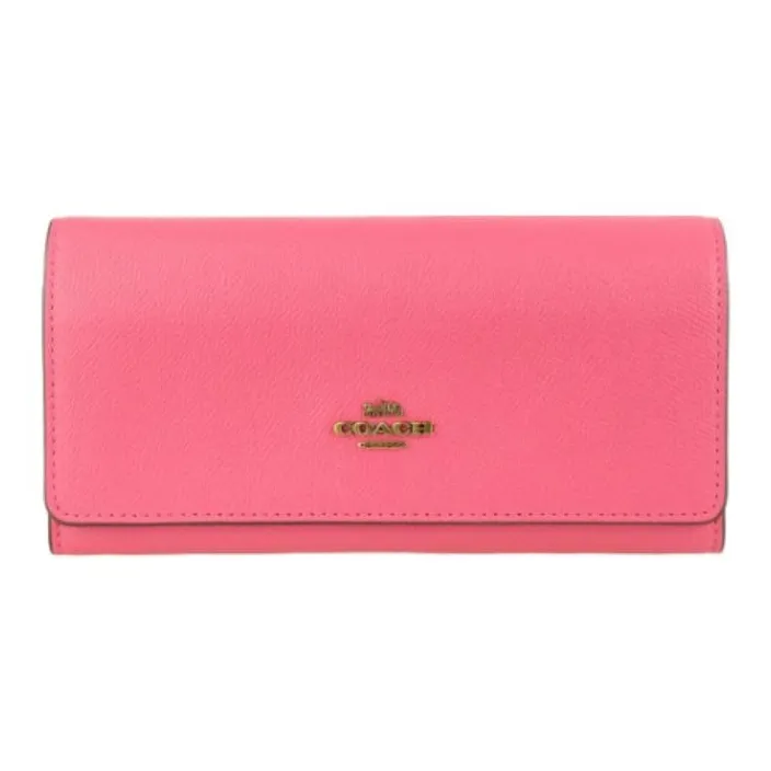 COACH Leather Card Holders Coin Purses Wallets Women's Pink-0
