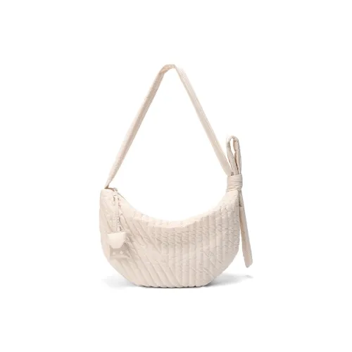 NOXXON Nylon Shoulder Bag Women's Pink Apricot/Obsidian Black/Caramel