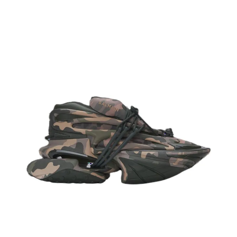 BALMAIN Unicorn Low Camouflage Print Trainers-1