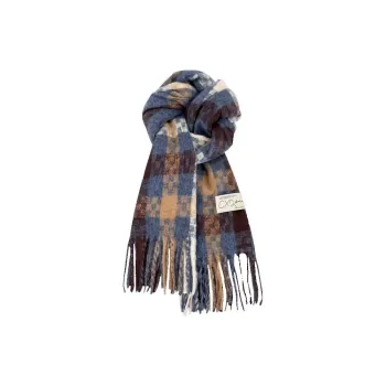 PISHUSHU Polyester Knit Scarves Unisex Capri Blue