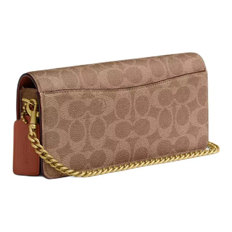 COACH Coated Canvas Wallet Trumpets Women's Tan With Caramel-2