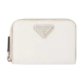 PRADA Cow Leather Wallet Men's White