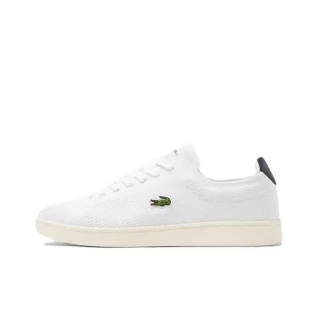LACOSTE Carnaby Piquée Wear-Resistant Low-Top Skateboard Shoes Men's White