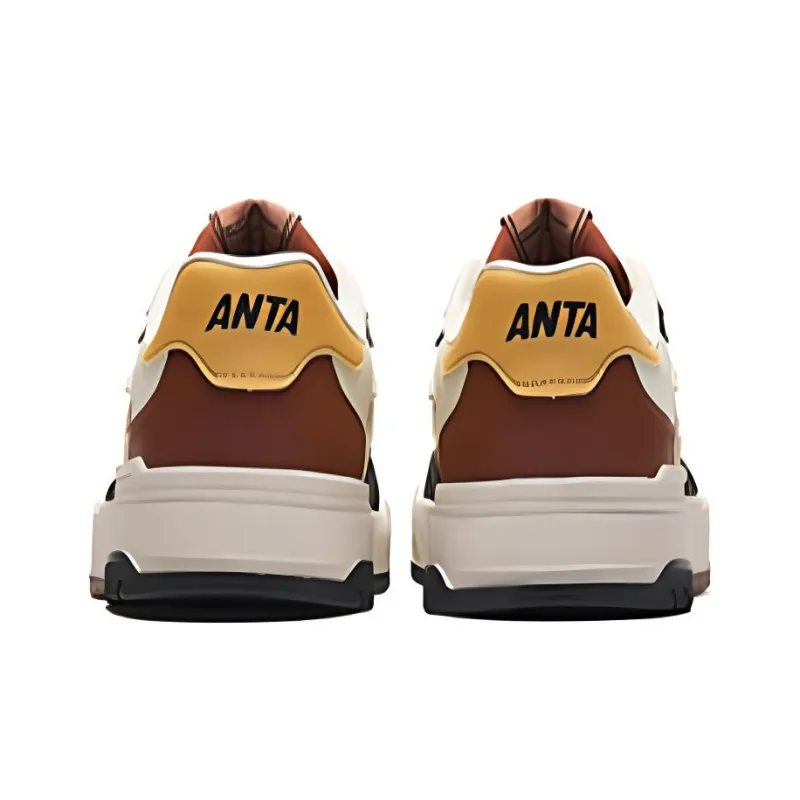 Anta 982 Anti-Slip Wear-Resistant Low-Top Skateboard Shoes Men Black White Brown-2