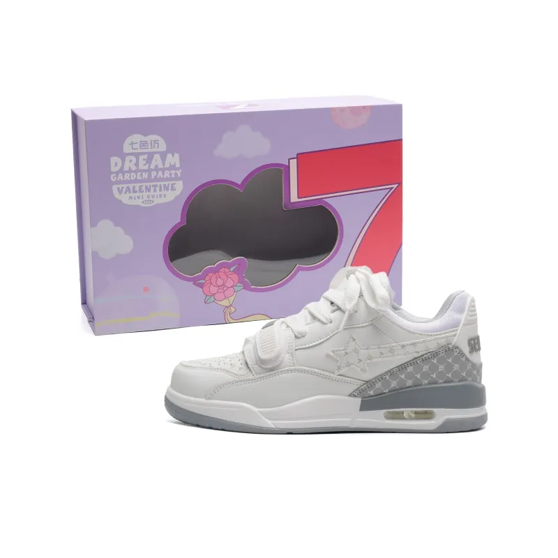 7 SEVFUN Low Top Skateboard Shoes Unisex White Gray-0