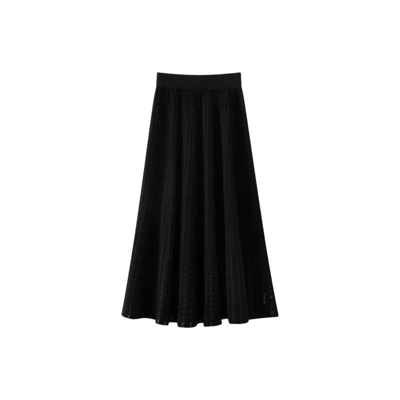 KUHNMARVIN Knit Long Skirts Women's Black-2