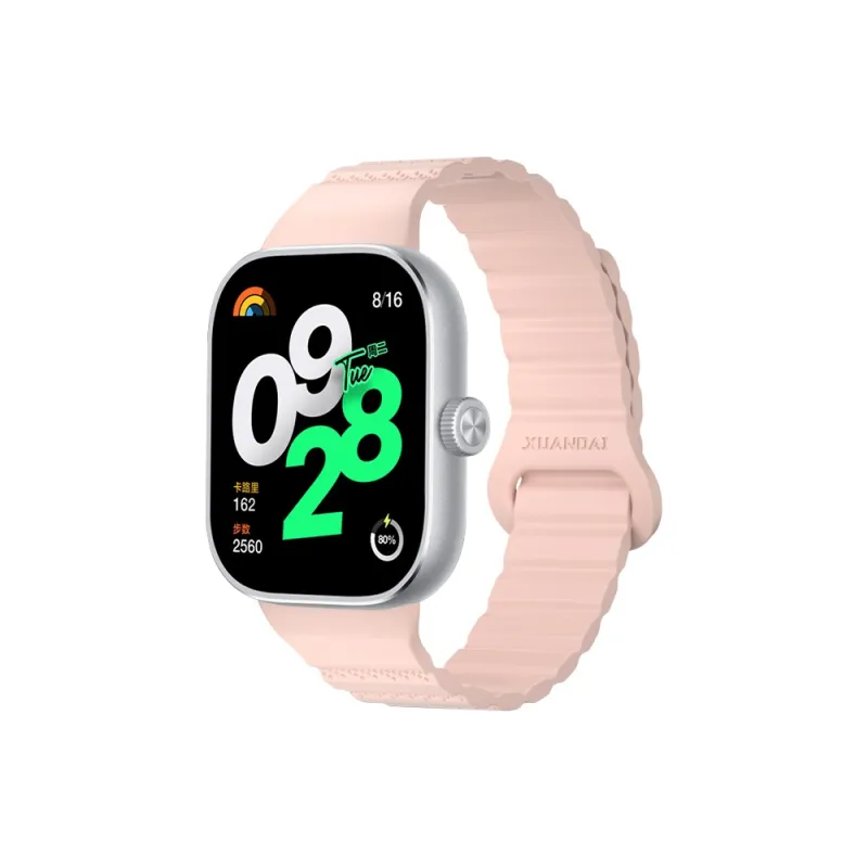 IBOANN Watch Band Red Beige Compatibility Silicone Material-18