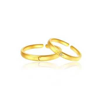 MAGICPOLE 925 Sterling Silver With Zircon Rings Unisex Gold