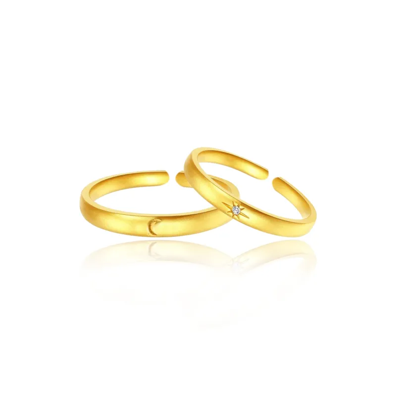 MAGICPOLE 925 Sterling Silver With Zircon Rings Unisex Gold-4