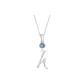 Plain Chain+Pendant+Crystal Diamond Blue+Letter H