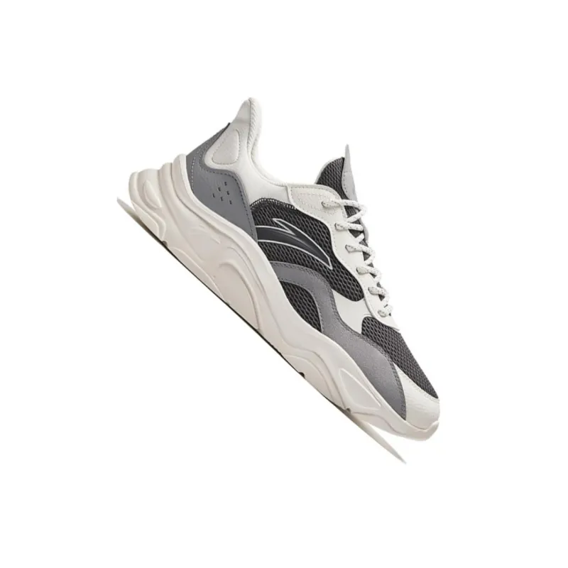Anta Little Millennium Cushioned Slip-Resistant Low-Top Casual Shoes Men's Gray White-2