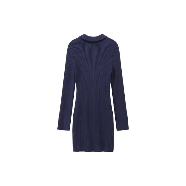 CHUU Long Sleeved Dress Women's Navy Blue-1