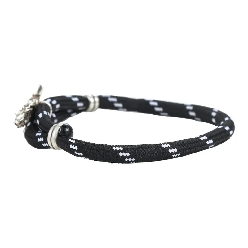 The Next Life 925 Sterling Silver Synthetic Cubic Zirconia Cotton Cord Bracelets Unisex-3