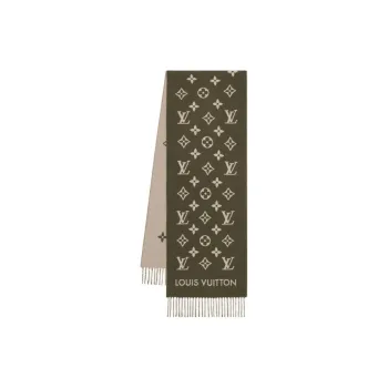 LOUIS VUITTON Sheep Wool Knit Scarves Men's Green