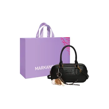 MARKANGARO Synthetic Leather Shoulder Bag Crossbody Bag Handbag Regular Women's Obsidian Black/Nutty Brown/Almond Brown