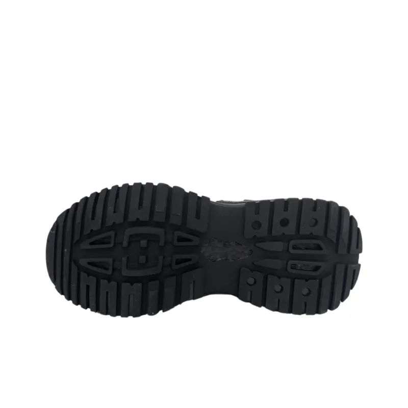 QIANJIN Cushioning, Slip Resistant, Coverage, Height Increasing Low Top Chunky Sneakers Unisex Black-5